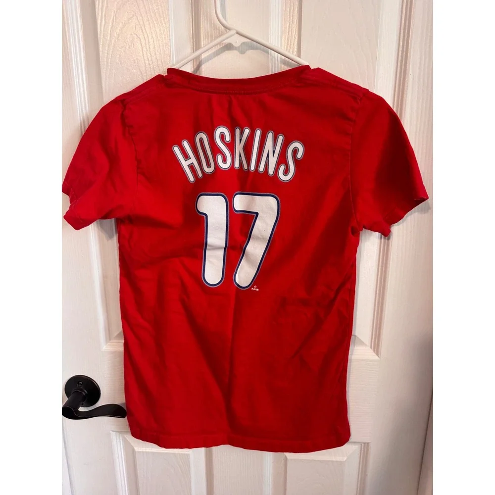 Rhys Hoskins #17 Philadelphia Phillies Youth XL 16/18 Red MLB T Shirt - Picture 4 of 5